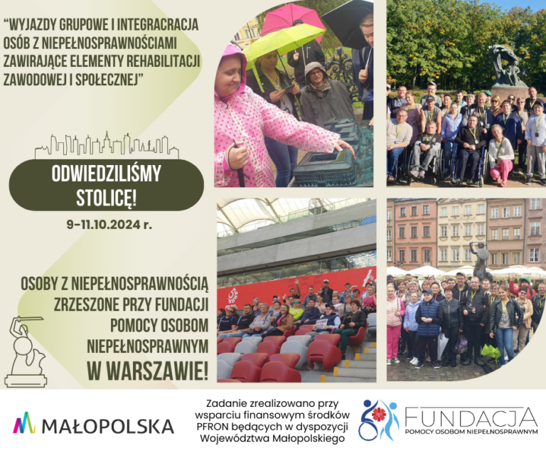 Wyjazdy grupowe i integracracja osob z niepelnosprawnosciami zawirajace elementy rehabilitacji zawodowej i spolecznej